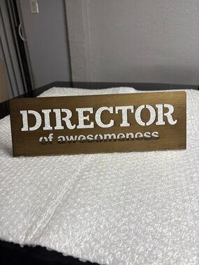 Director of Awesomeness metal desk sign